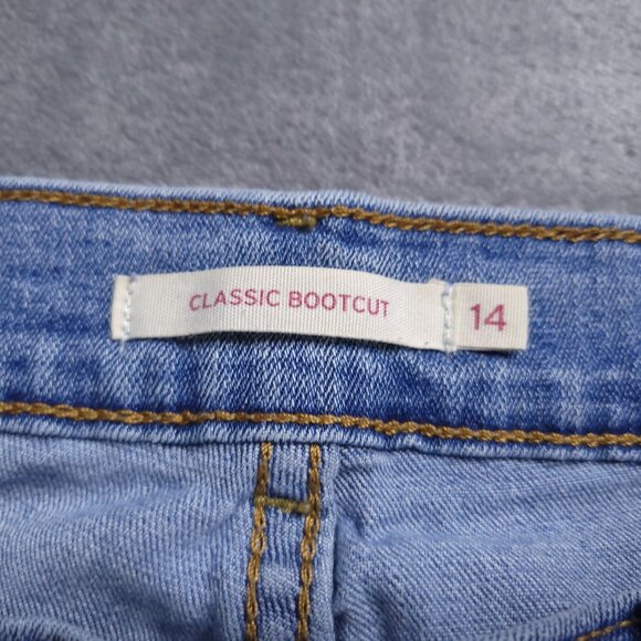 Levis Womens Classic Bootcut Jeans 14 Floral Embroidery Light Wash Mid Wash - Picture 8 of 9